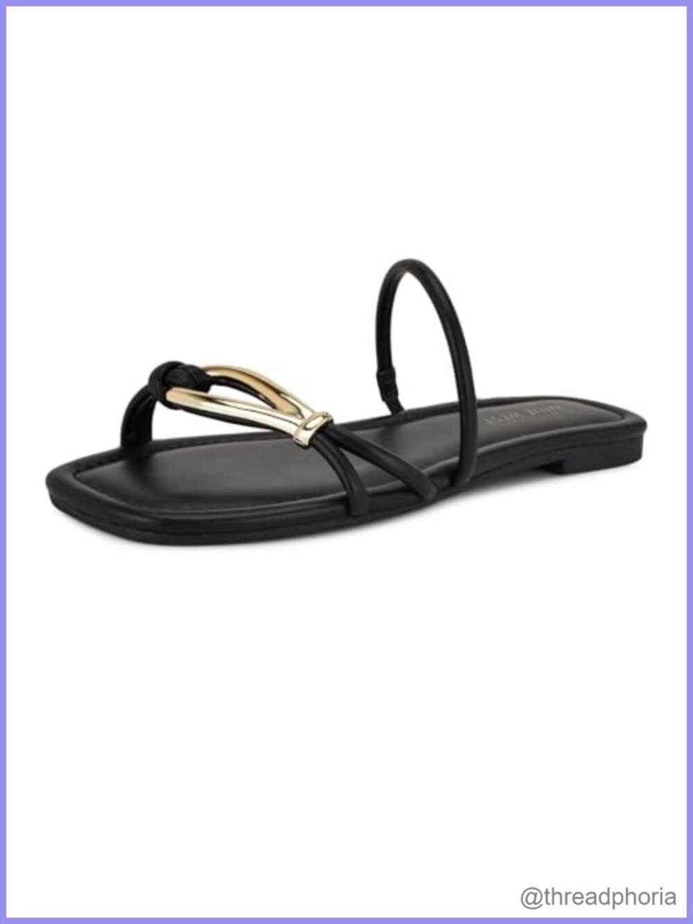 Nine West Faux Leather Flat Slide Sandal Open Toe Slingback Casual Dressy